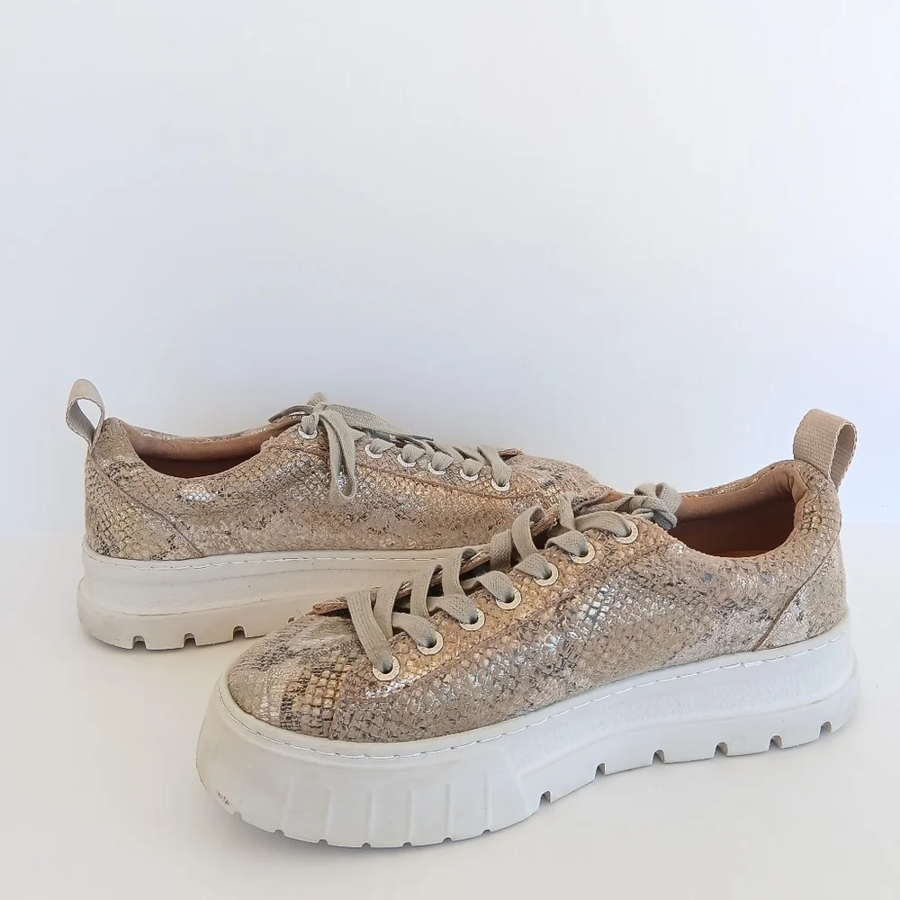 J Slides Roger Platform Leather Embossed Sneakers